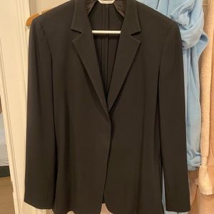 Max Mara black silk pant suit